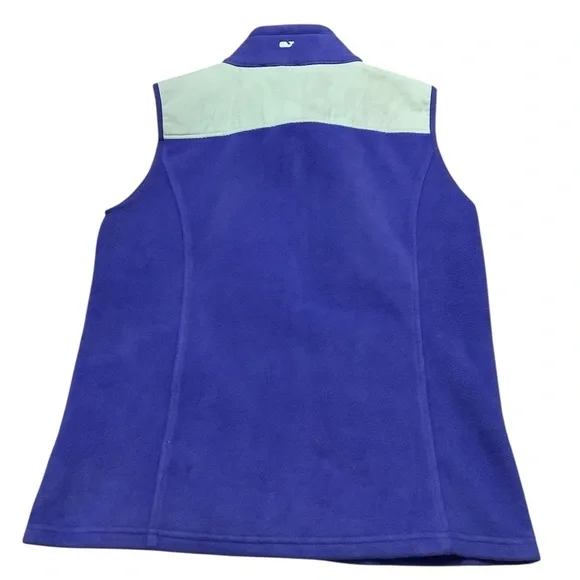Vineyard vines Blue and Mint Sleeveless Fleece Vest - Picture 2 of 4